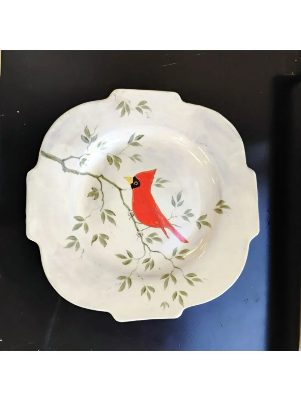 Vintage Charlotte Fenberg Humble Mill Seagrove NC Pottery Bird Plates, Handmade